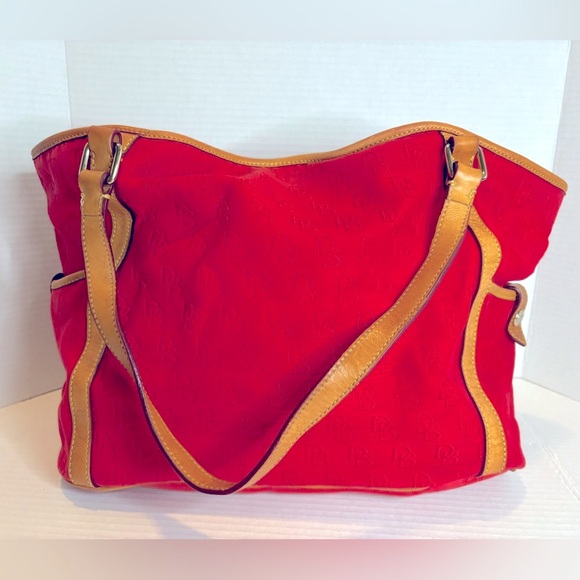 Dooney & Bourke Red and Tan Tote Bag - Picture 3 of 11